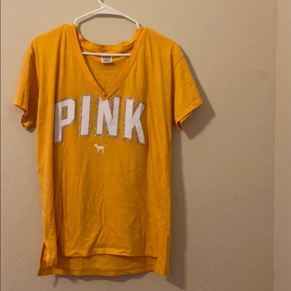 Pink mustard yellow t-shirt